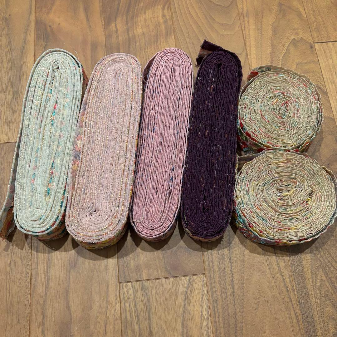 インド刺繍リボン　ハンドメイド　花柄　ロール　チュール　資材