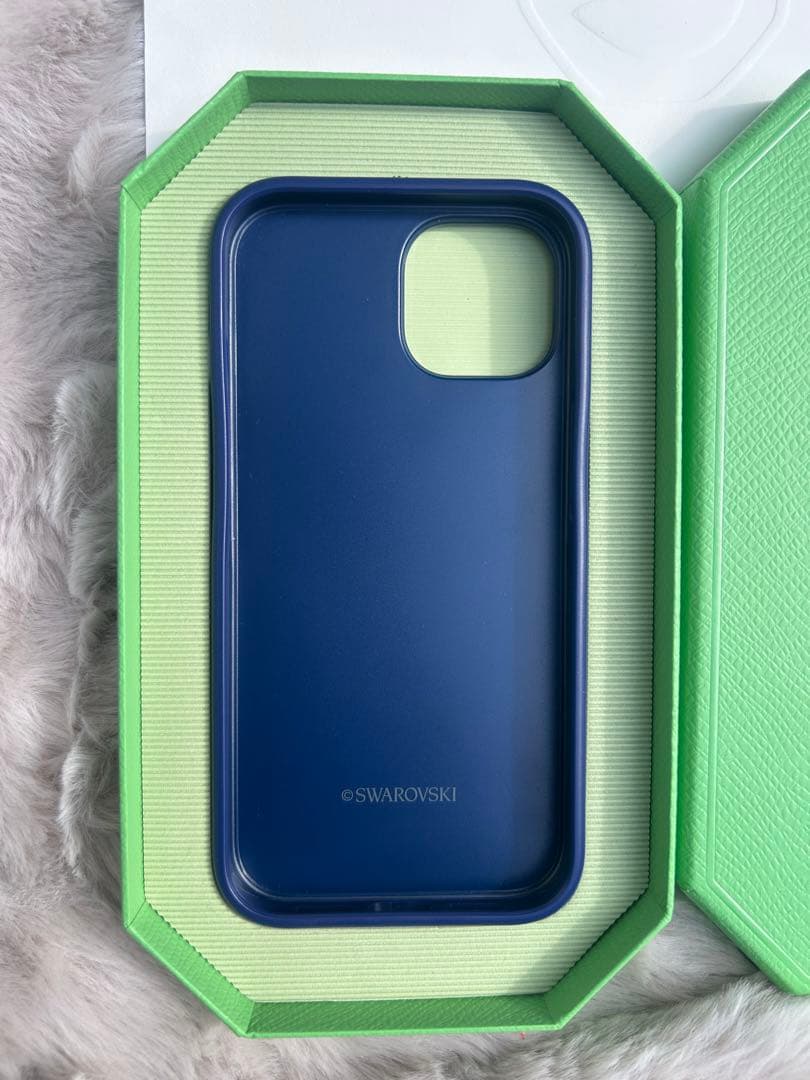 SWAROVSKI ダークブルー iPhone14用ケース