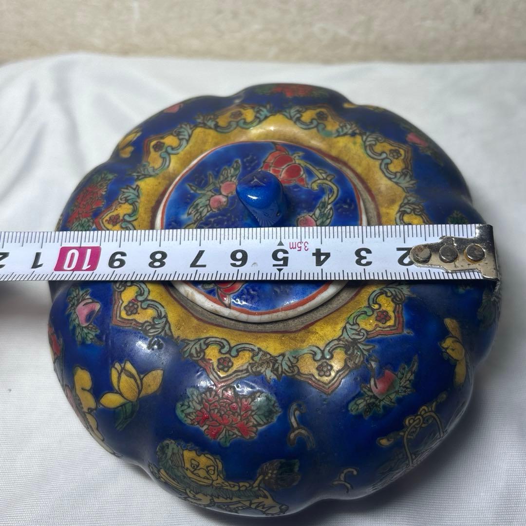 中国美術品 古玩 大清道光年製在銘　粉彩麒麟 獅子図 希少美品　染付古美術