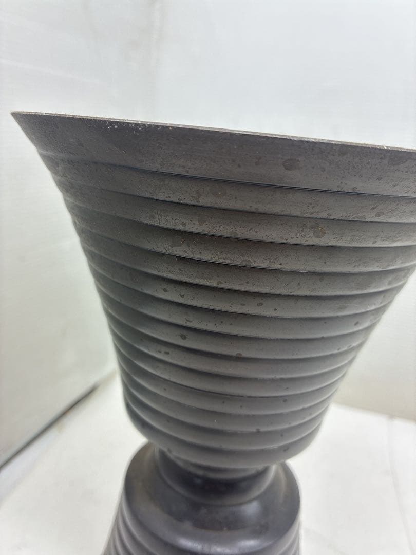 広瀬茶華道美術 金属製 花器 花瓶 華道 生け花用 重量感あり フラワーベース