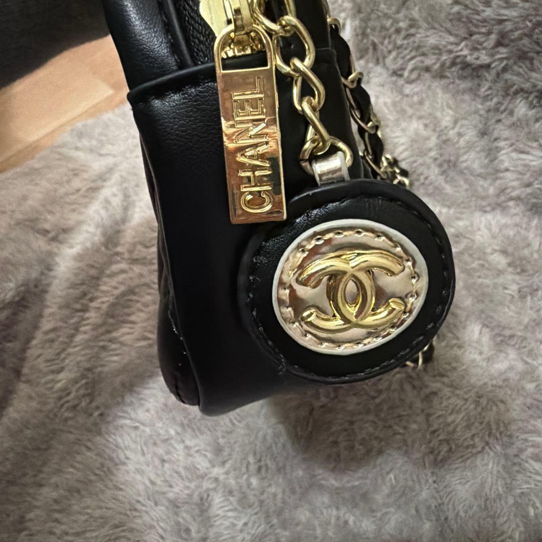 新品未使用品　ノベルティー　CHANEL ブラックレザー ショルダーバッグ