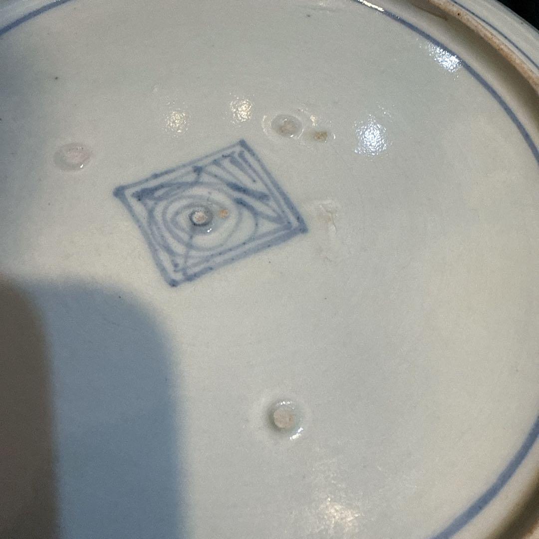 古伊万里　染付　花唐草　8寸皿