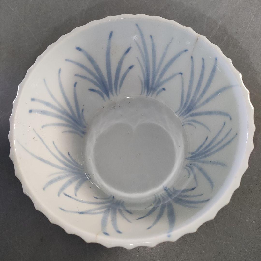 A1258-8/在銘/染付唐草文向付19客/銘々皿/飾鉢/盛鉢/菓子鉢/懐石道具