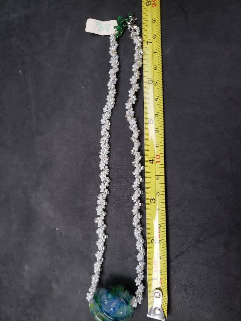 とんぼ玉　ネックレス　ハンドメイド　手作り　ビーズアクセサリー