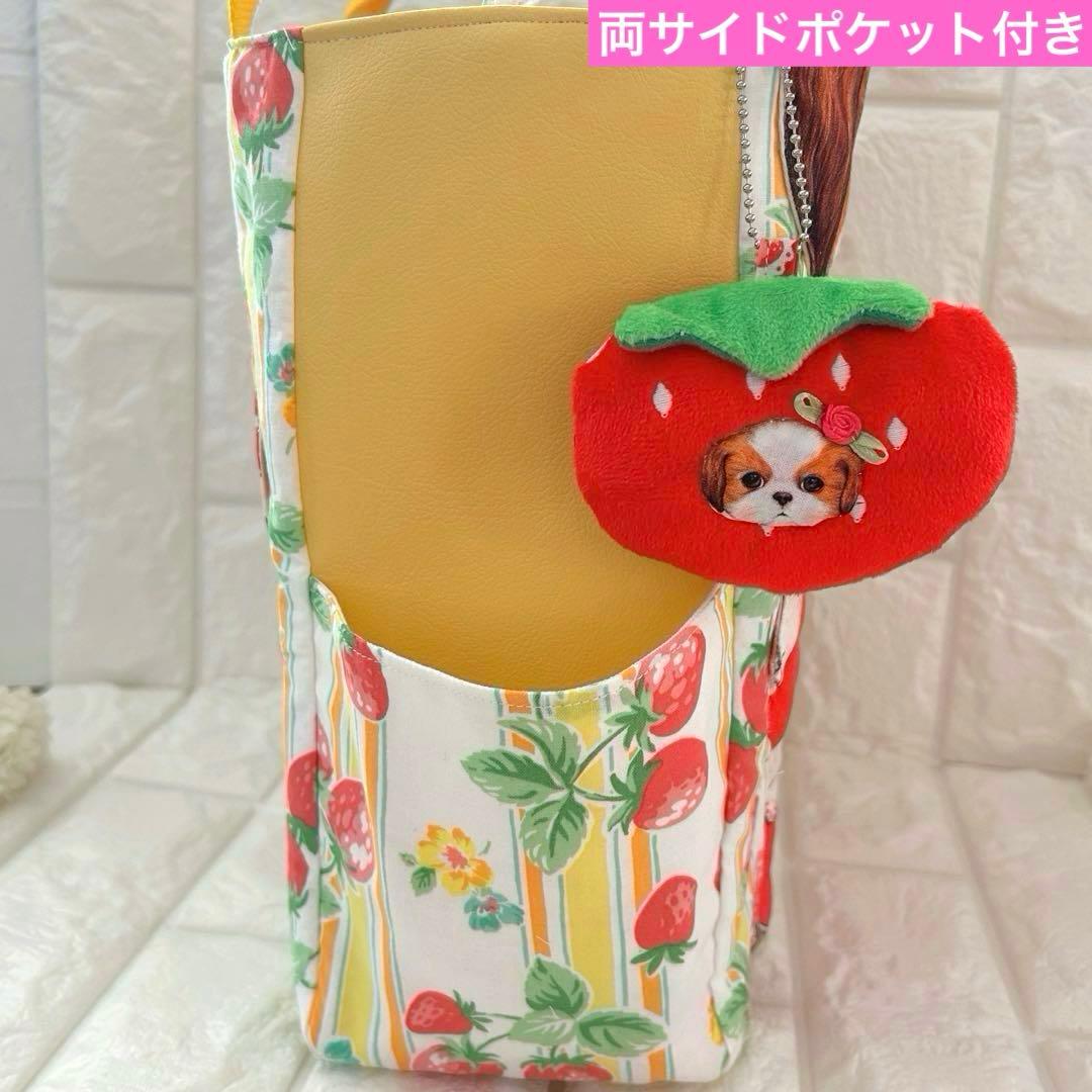 超BIG新柄あんこちゃん　フェイクレザー＆苺　コヤンイサムチョン　トートバッグ