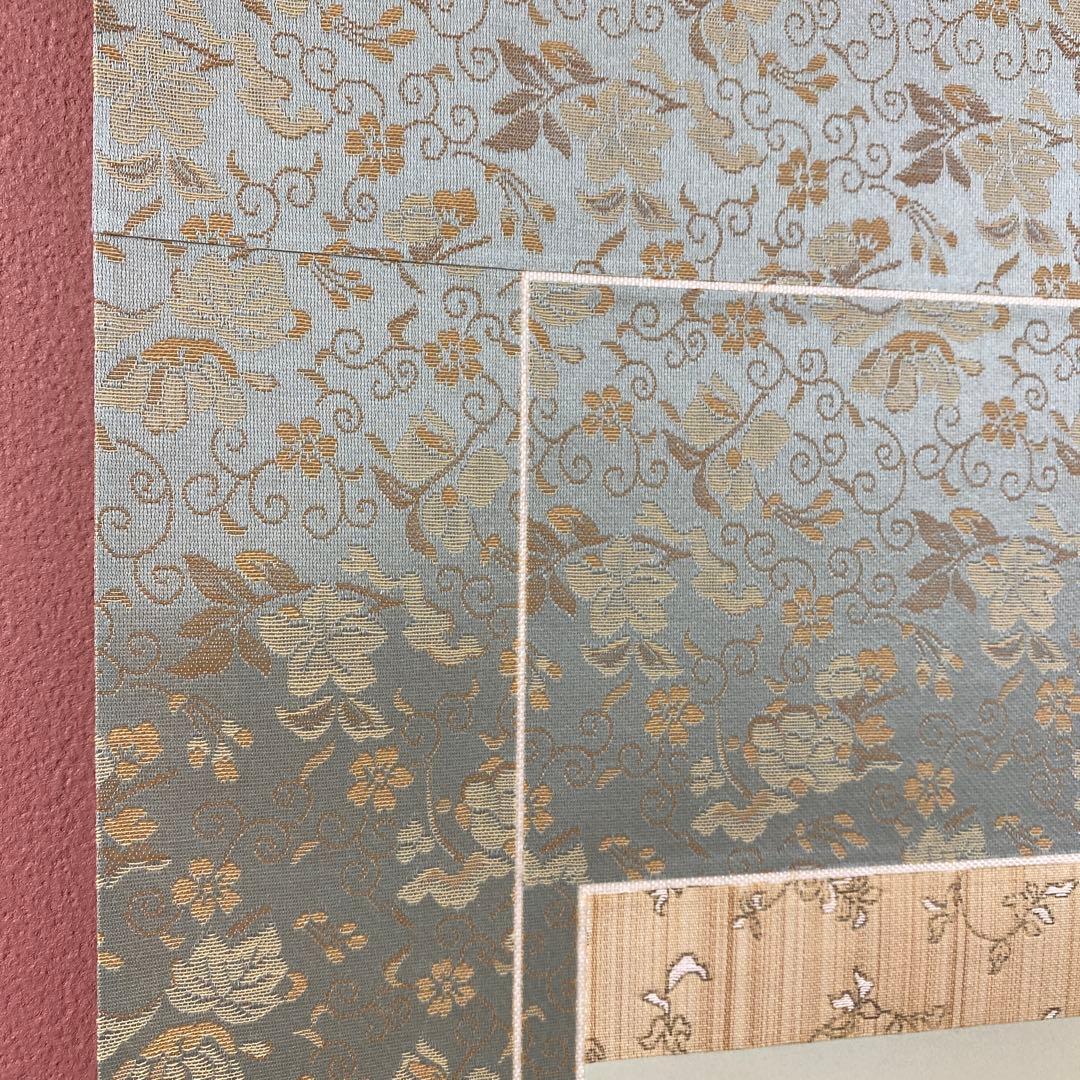 美品 掛け軸 小野守鳳作 牡丹図 共箱 太巻き付 四季花 年中掛け