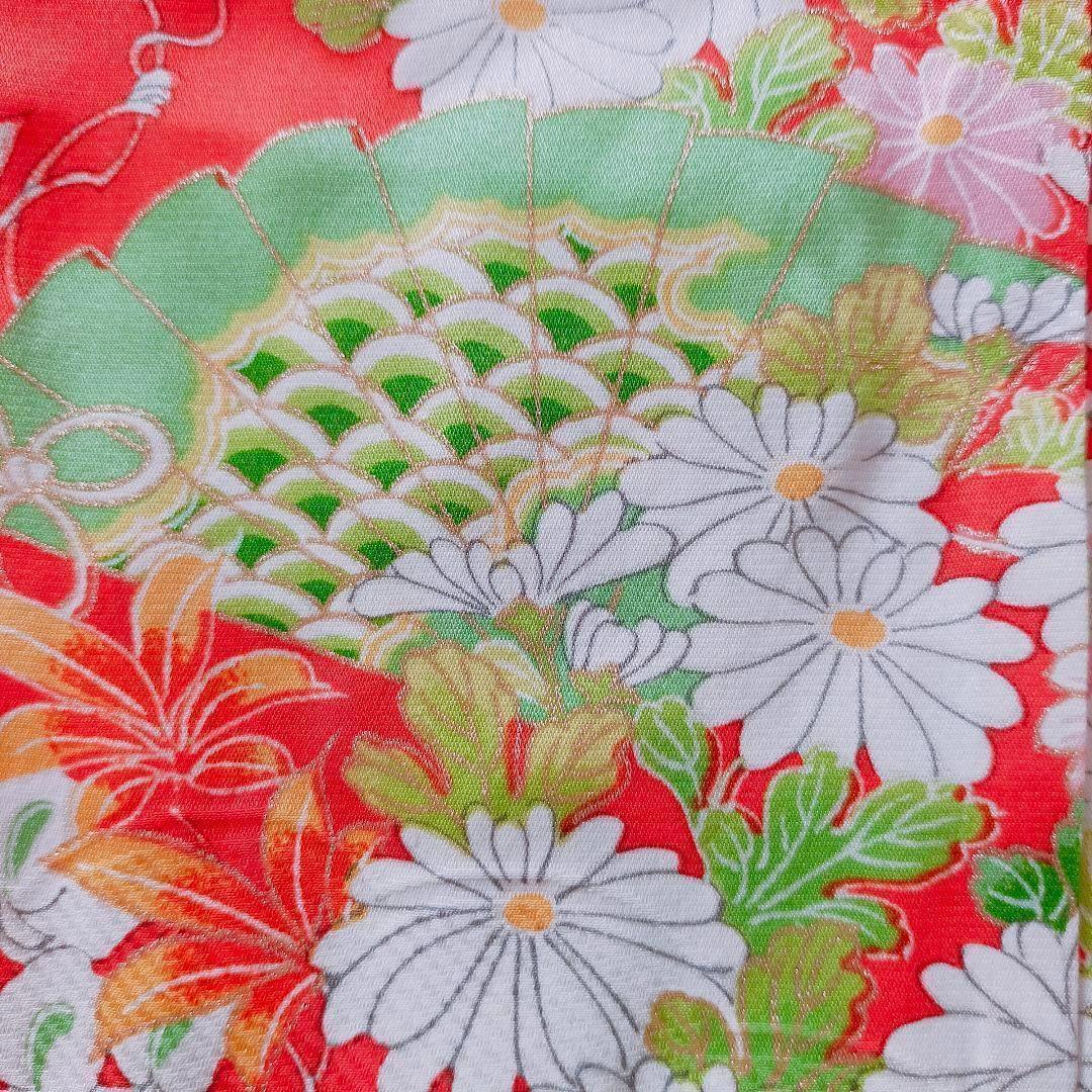 七五三 5歳〜7歳 正絹 セット 012603 車 扇 菊 牡丹 藤 紅葉