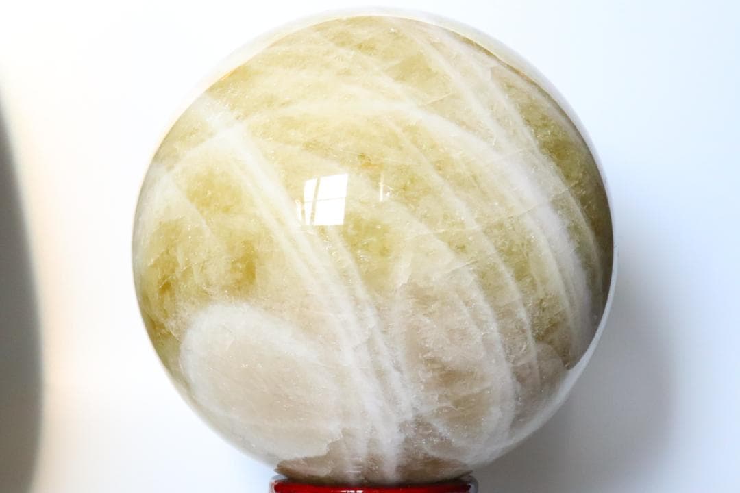 【本物保証】虹入り シトリン 水晶 丸玉 スフィア 9.1kg パワーストーン
