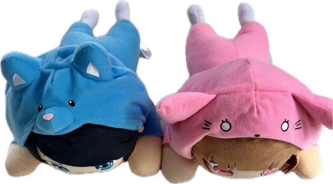 ちろぴの 寝そべり ぬいぐるみ フード付き 猫耳 2個セット gigo