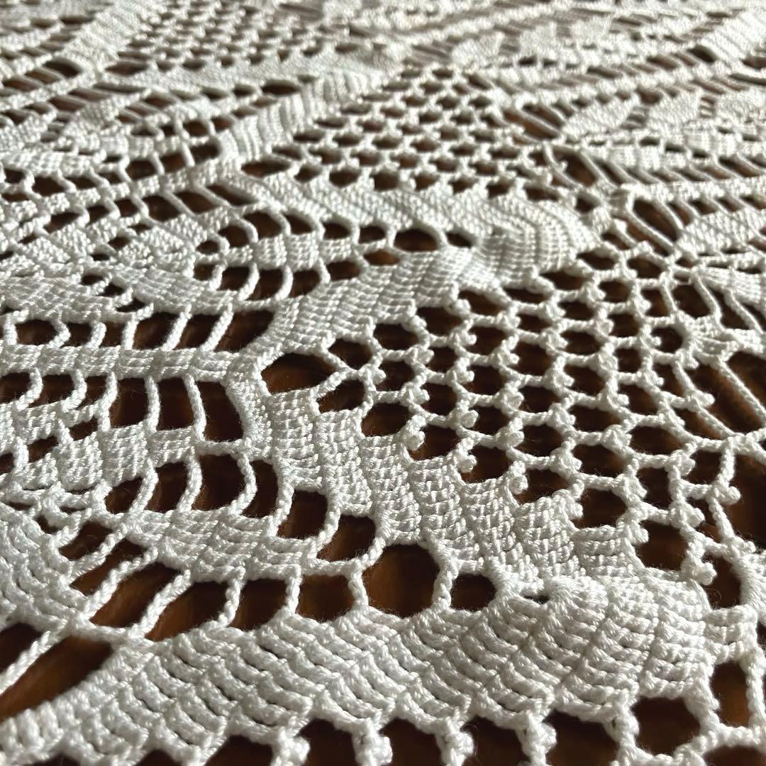 極美品✨手編み 大判 ドイリー テーブルクロス ハンドメイド アンティーク