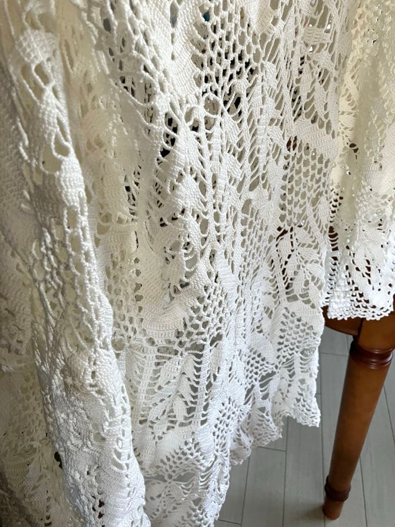 極美品✨手編み 大判 ドイリー テーブルクロス ハンドメイド アンティーク