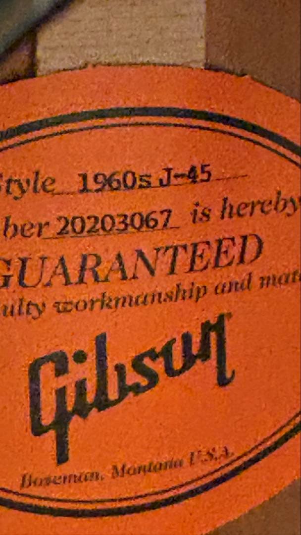 Gibson J45 60'S Original エボニー