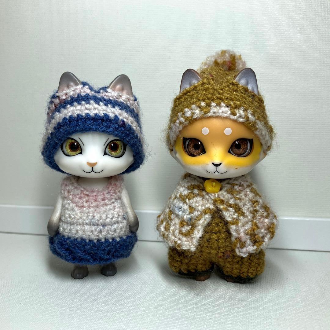 【ご確認用】カプセルドール ねこ きつね オオカミ ボーダーワンピースなど 服
