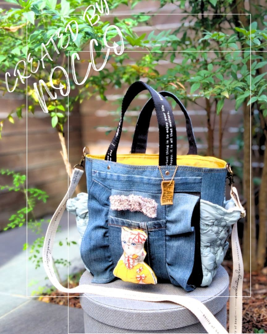 №809【DENIM✖️ルミちゃんサイドポケット付トート⚮̈】コヤンイサムチョン