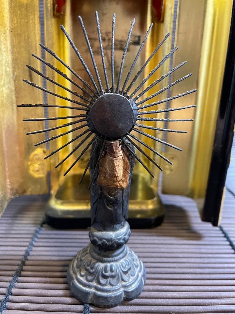 『阿弥陀如来』唐金　仏像　時代物　高さ10cm
