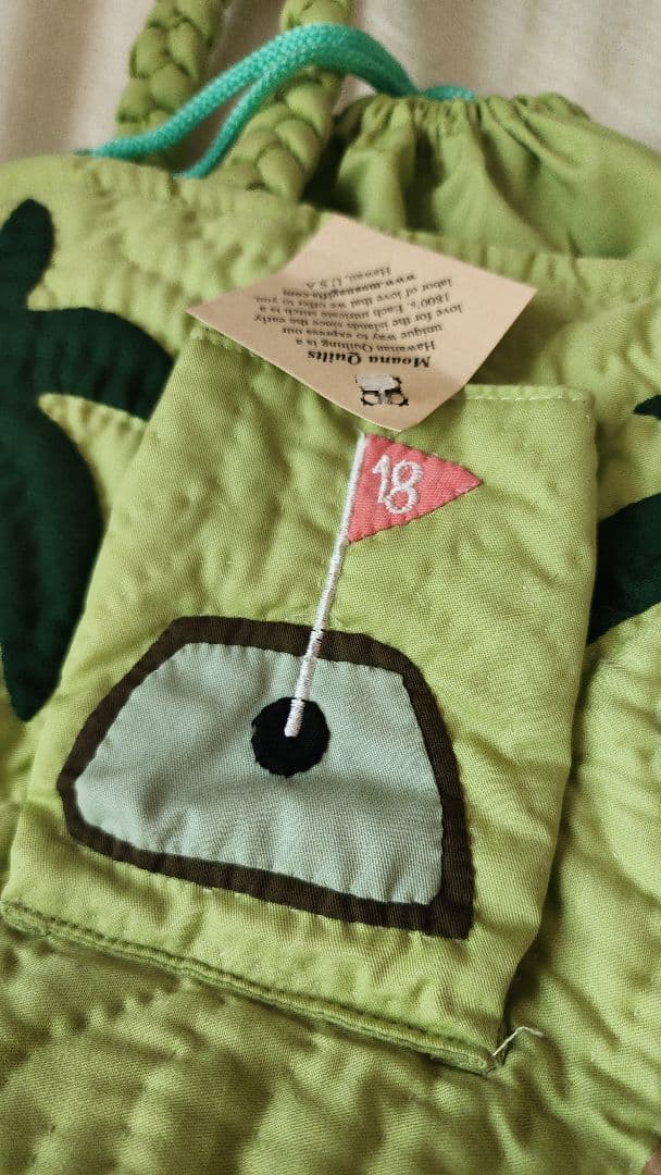 Moana Quilts グリーンゴルフハワイトートバッグ