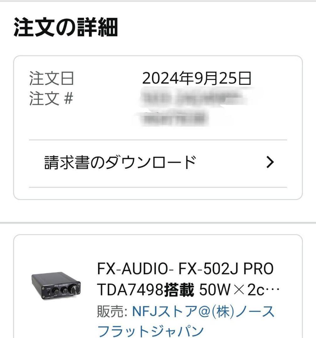 【美品】2024年9月購入FX-AUDIO FX-502J PRO
