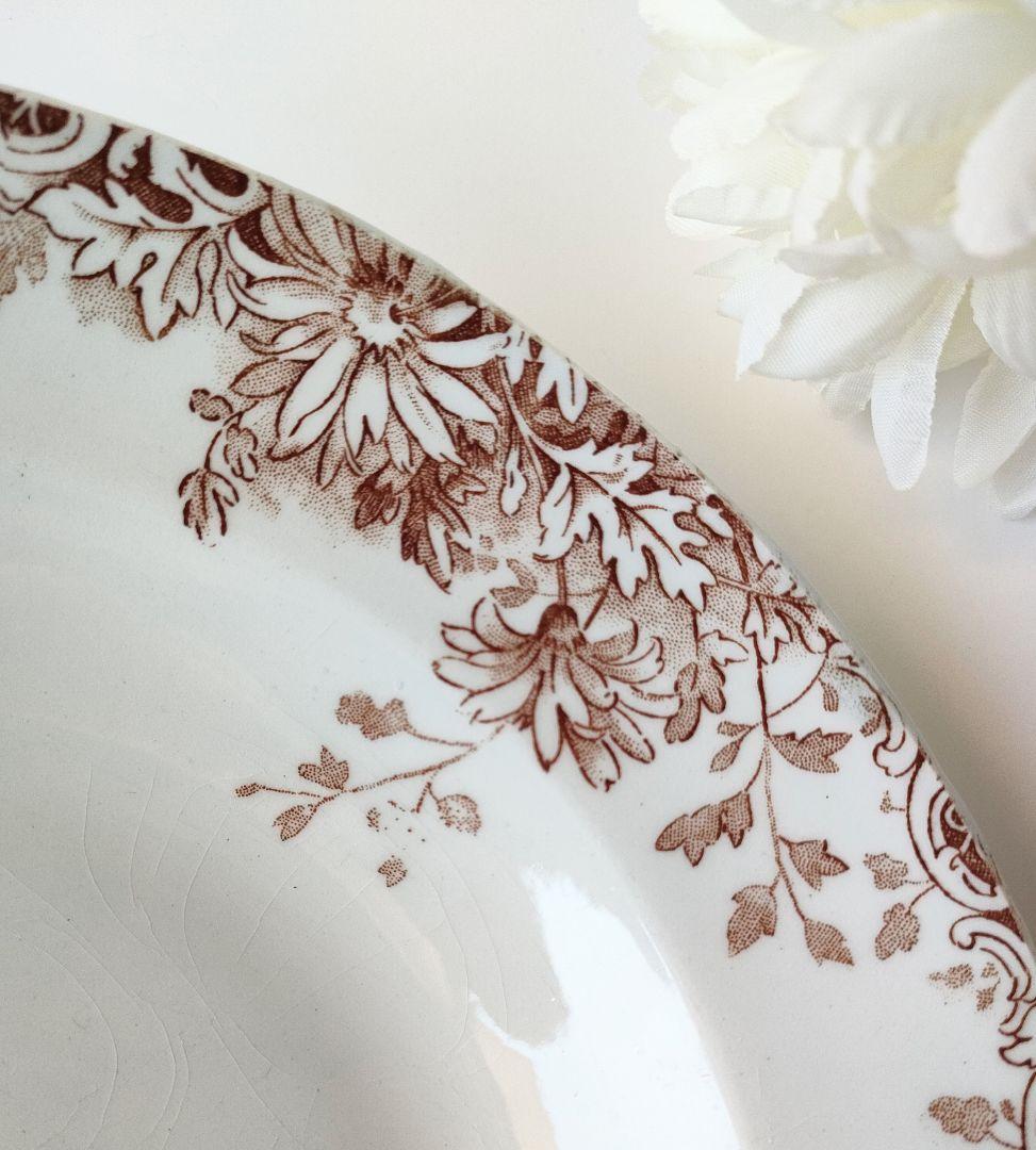 希少　美品　ジアン　FLEURS D'AUTOMN　マロン　フランスアンティーク