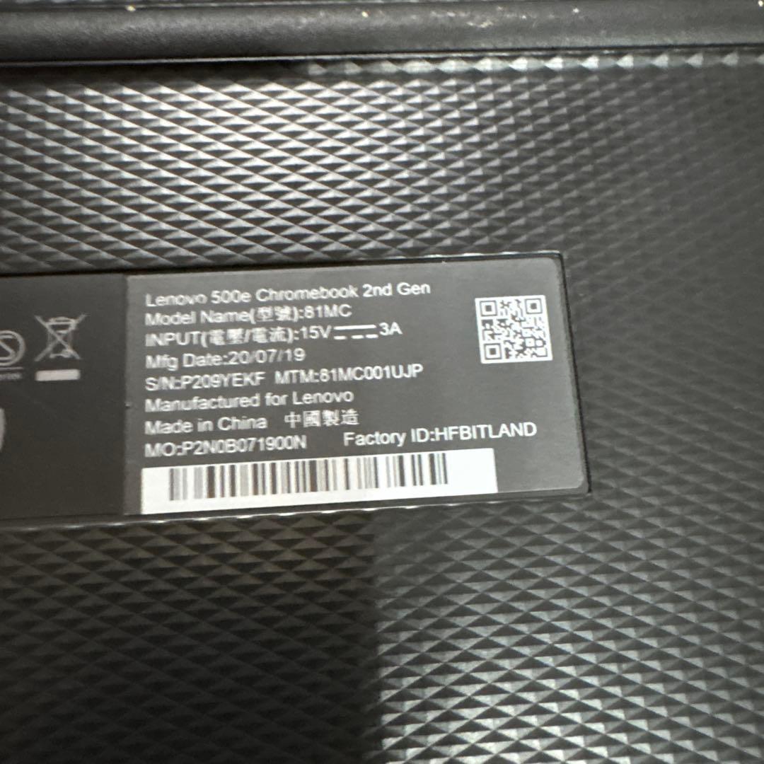 動作未確認　Lenovo Chromebook ブラック