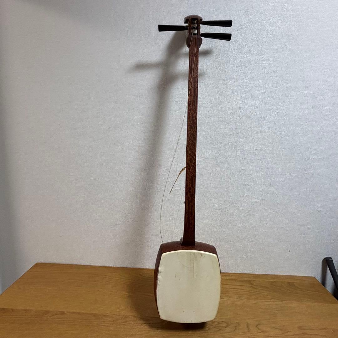 三味線 人工皮 花梨系？ 中棹 練習用 和楽器