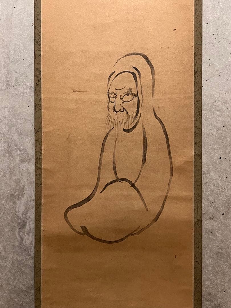 白隠慧鶴 達磨 自画賛 印刷工芸品 日本画 掛け軸 掛軸 茶掛 絵画 複製 白隠