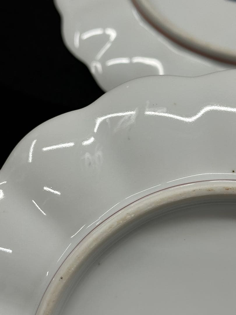 【美品】陶扇　銘々皿　和皿　皿　中皿　18.5cm 南蛮　5P