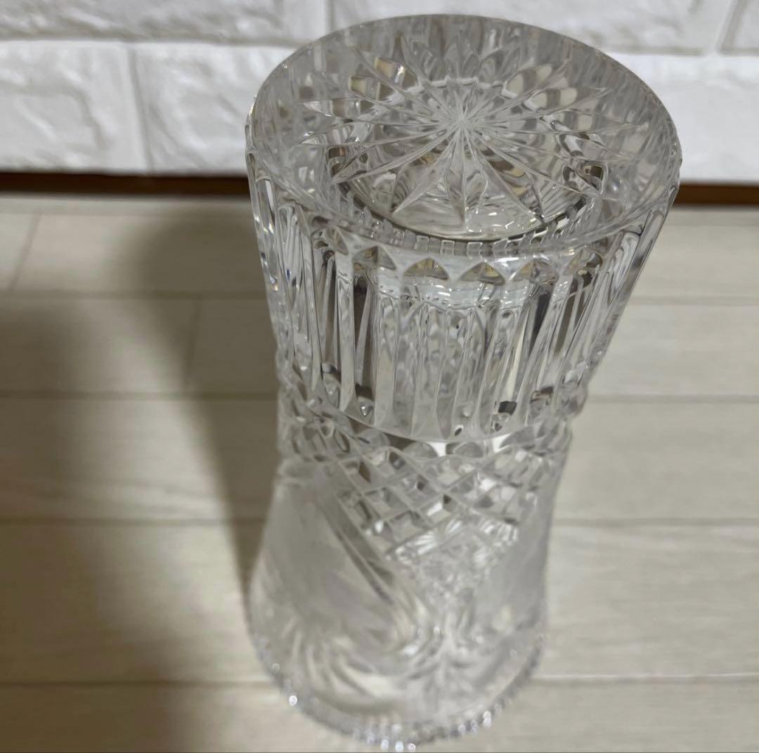 HOYACRYSTAL クリスタル花瓶　クリスタル　花瓶　フラワーベース　切り子
