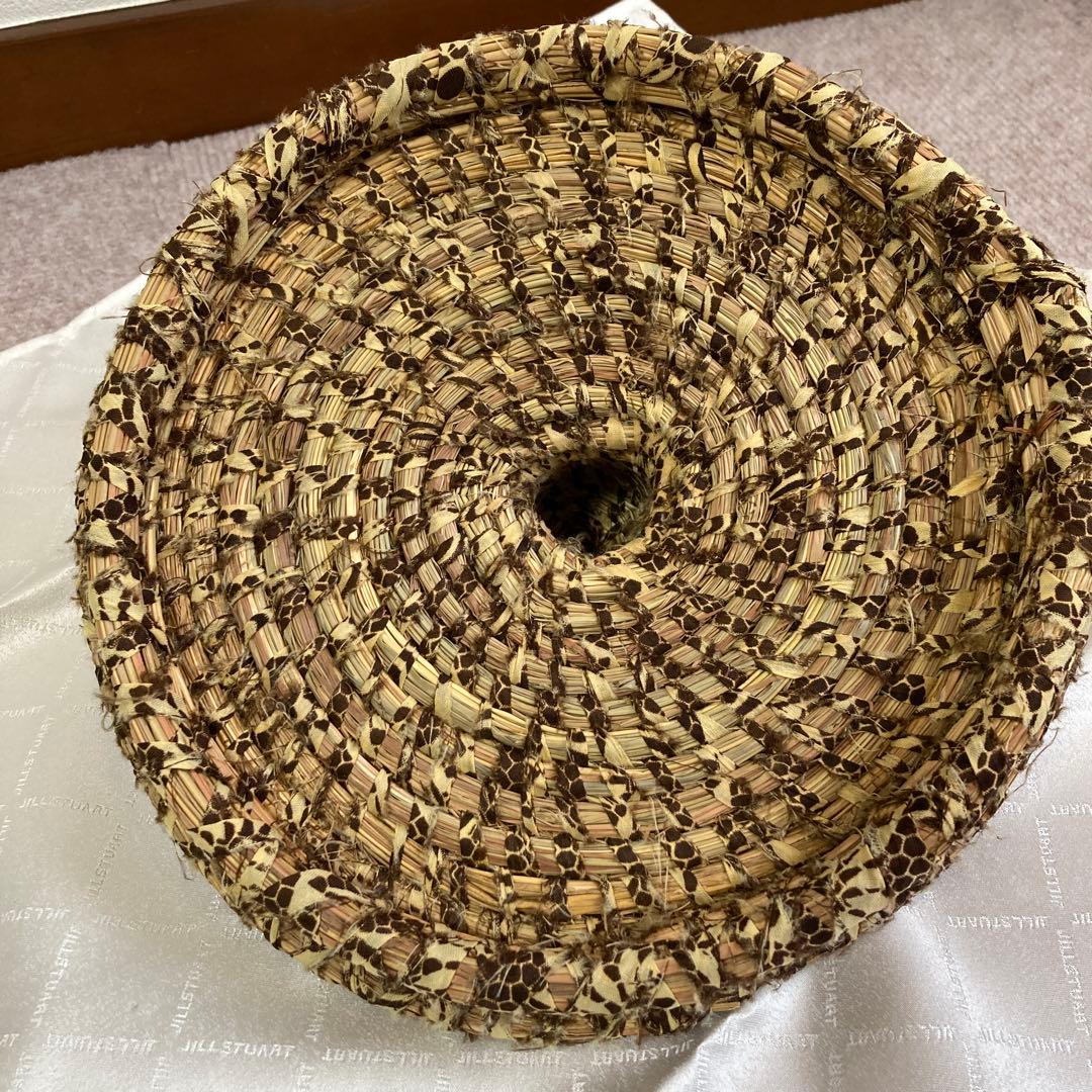 【匿名配送】アフリカ　水草　ハンドメイド　フタ付きバスケット
