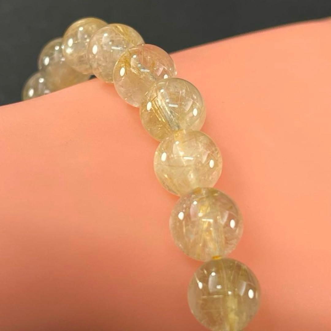 BRY0934☆ルチルクォーツブレスレット☆高品質　天然石　金運パワーストーン