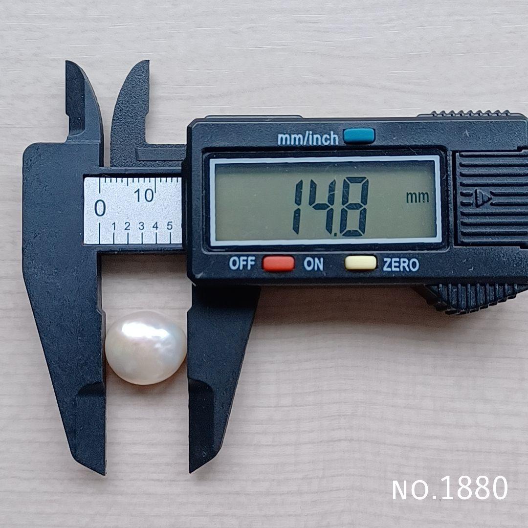 no.1880　特大14.8㎜❗テリ艶綺麗な淡水バロック一粒 ピアス