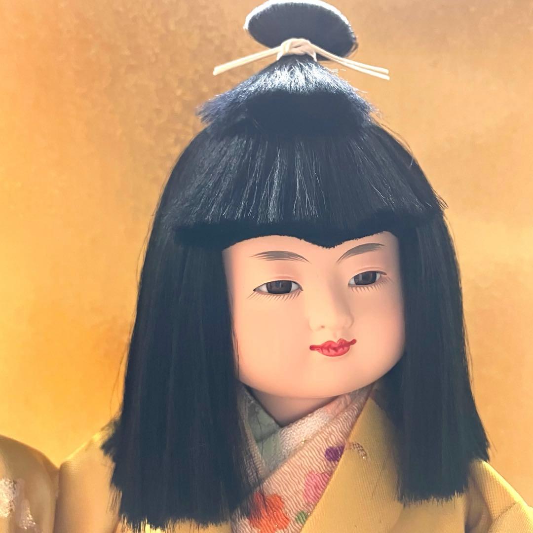 五月人形 夢わらべ 嘉房作 陶器 ガラスケース付 高33cm 美品