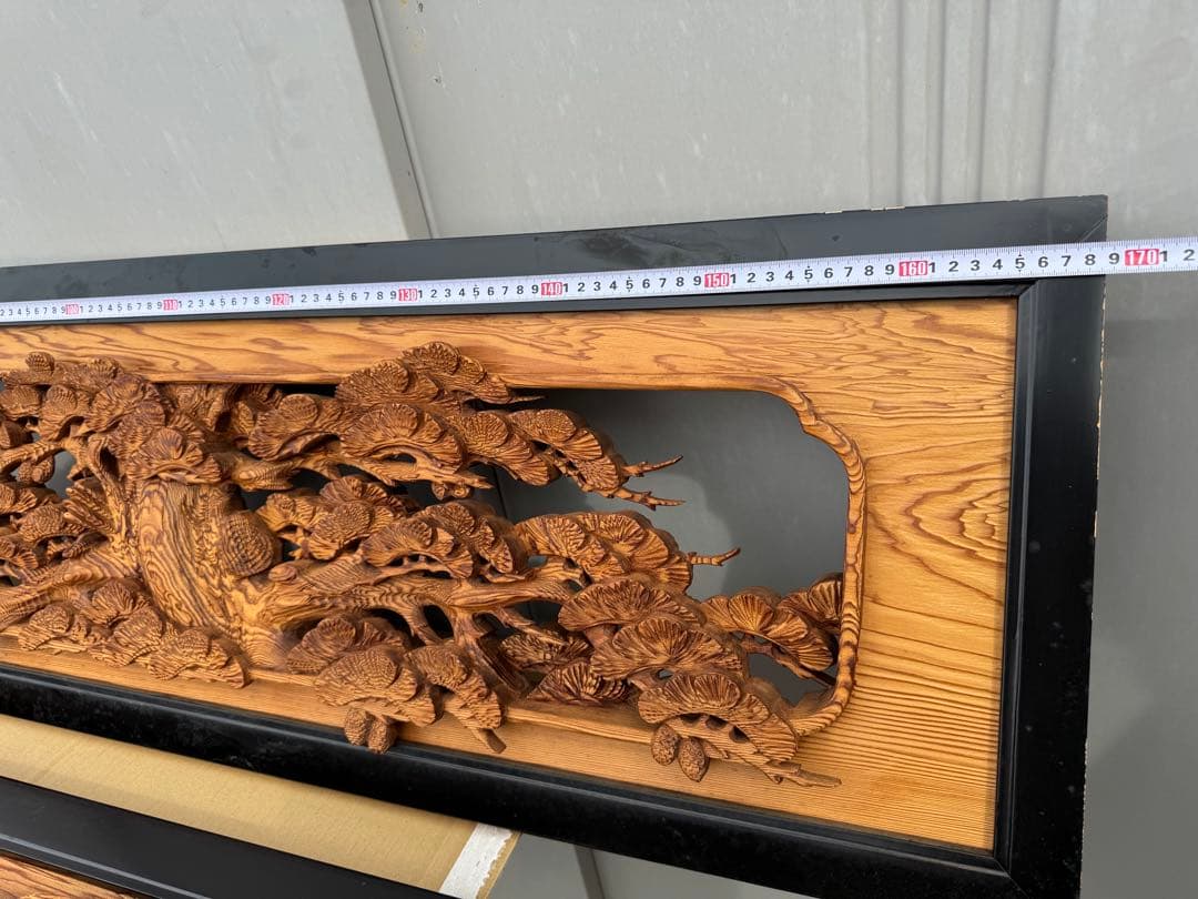 木製彫刻 自然風景 約70cm x 20cm
