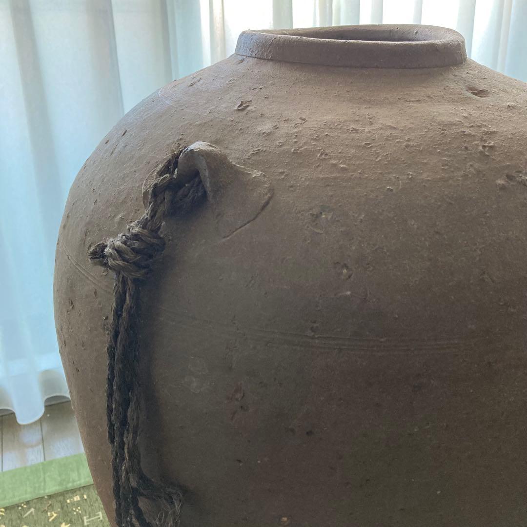 古備前　三耳大壺　陶器　室町時代