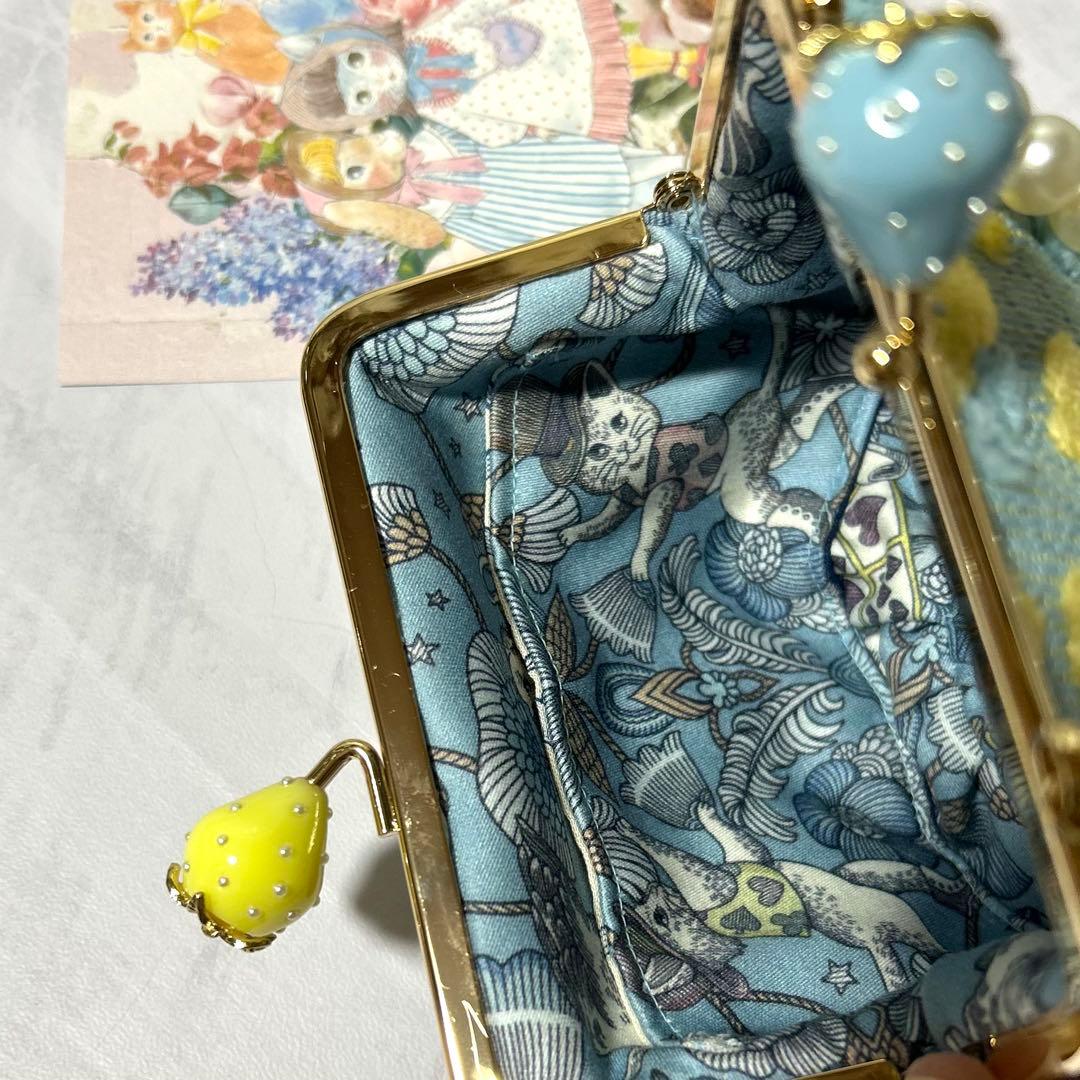専用です！ミニがま口　もふもふノスタルジア　アクアマリンブルー　ハンドメイド