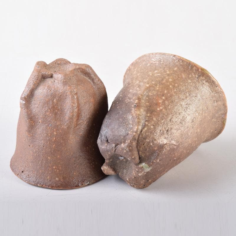 萬古焼　紫光窯　林光作　酒盃揃　ぐい呑　六客　共布共箱　N　7406