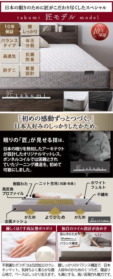 セール！新品 送料込 ダブルベッド マットレス付 棚 コンセント付 ブラック