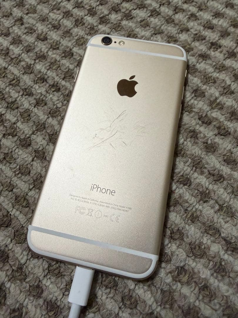 iPhone6 ゴールド64GB 本体 バッテリー100% MJ575