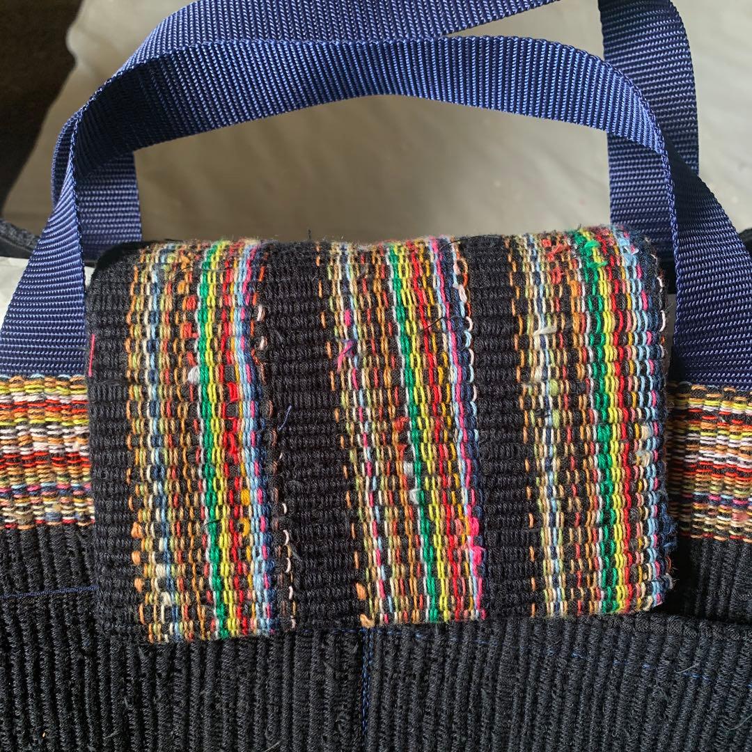 裂き織り　ハンドメイド　トートバッグ