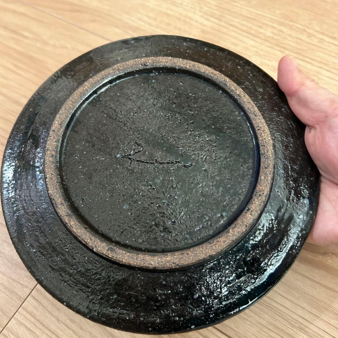 陶芸家さんから買った黒皿3枚セット 約18cm