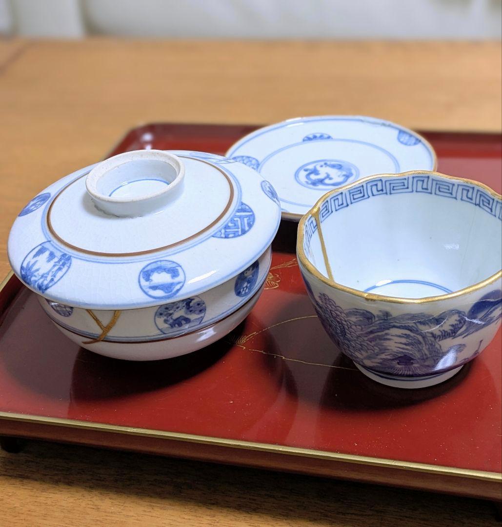 みみ様ご参考✧大明成化年製✦江戸時代✦蓋付椀レア✨猪口セット　湯呑　向付