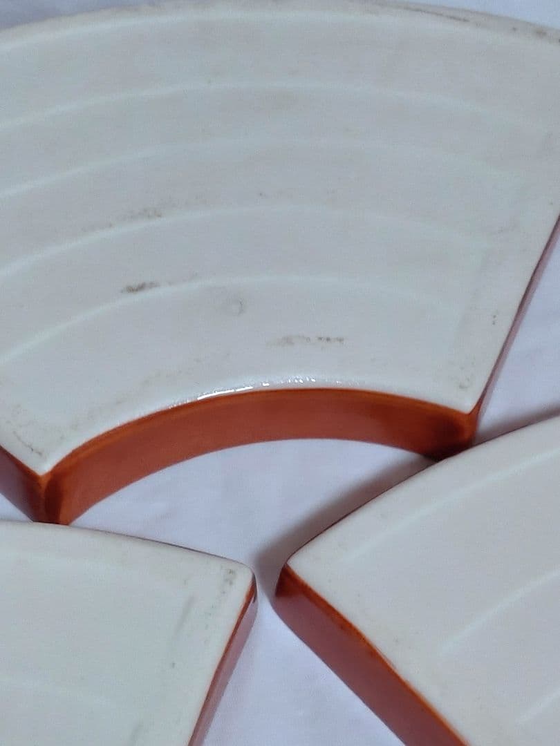 京焼　高台寺　縁金　扇形菓子皿　5枚　木箱付