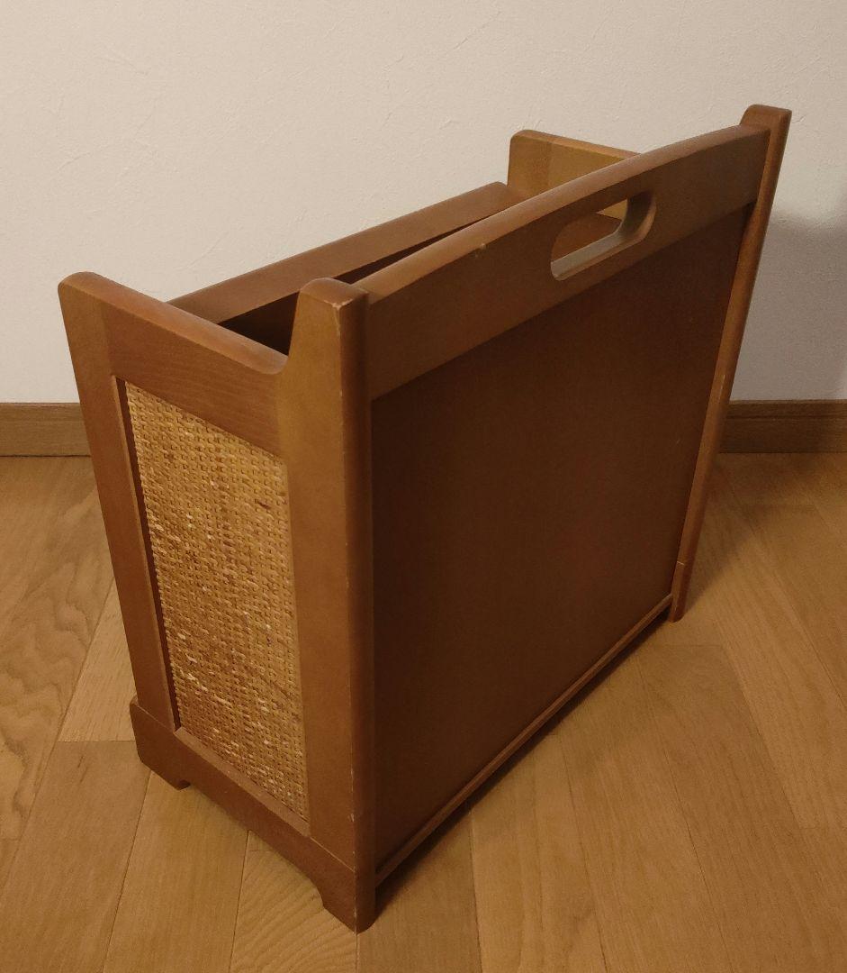 karimoku カリモク家具 マガジンラック ラタン 木製 レトロモダン