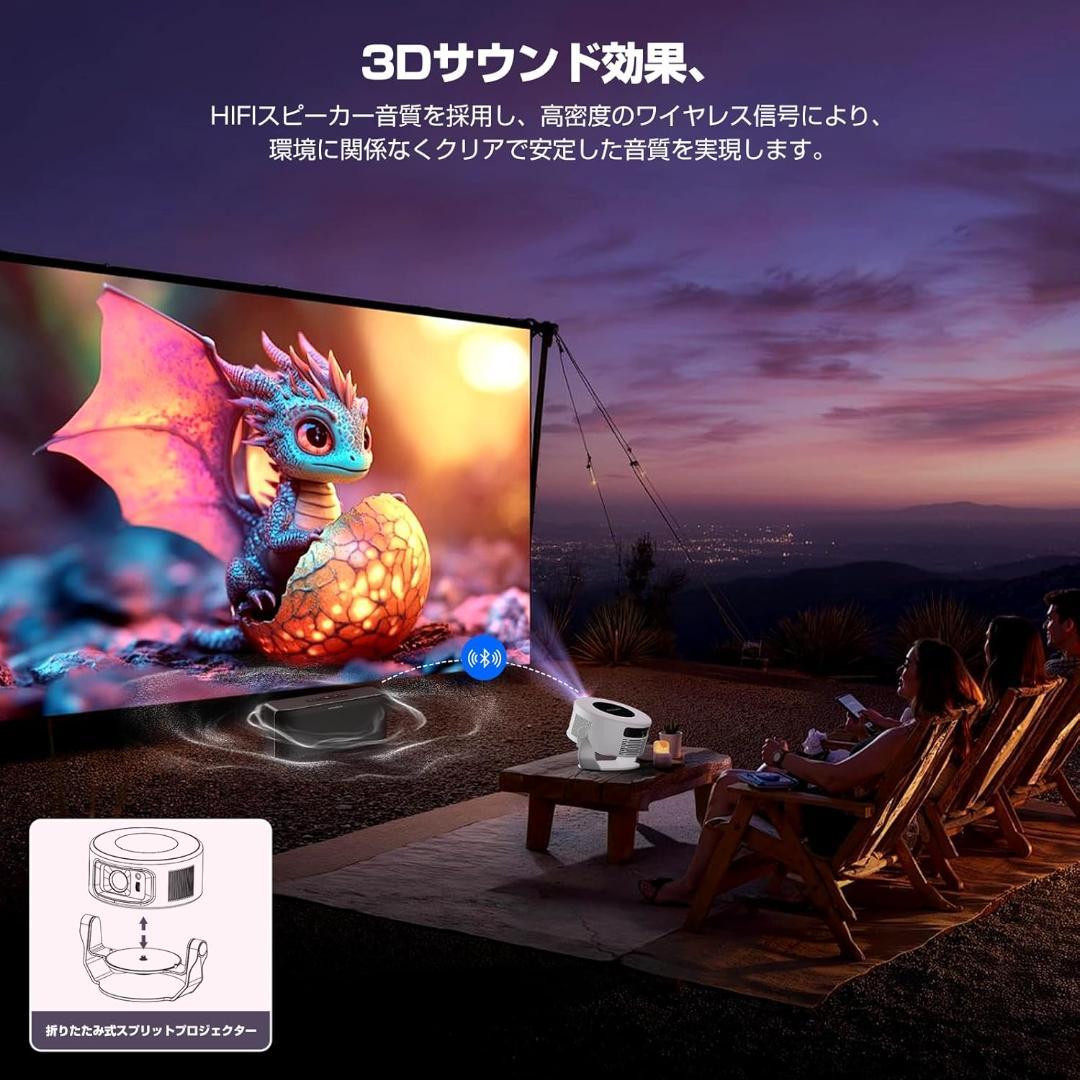 【開封済・未使用】‎Philoent　プロジェクター　家庭用　小型　取り外し可能