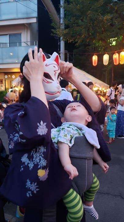 狐のお面 石膏塗り