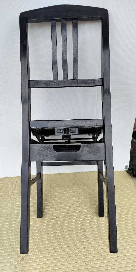 背もたれ付 上下移動式 ピアノ椅子 昭和レトロ 中古品