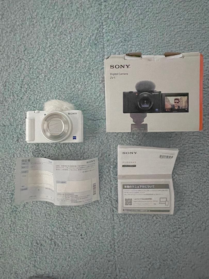 SONY ZV-1 ホワイト箱付(電池×2+充電器+ワイヤレスマイク付!)