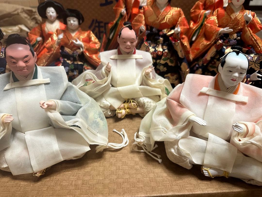 ひな祭り　男雛女雛なし　13体　三人官女　五人囃子　仕丁三人　随身二人