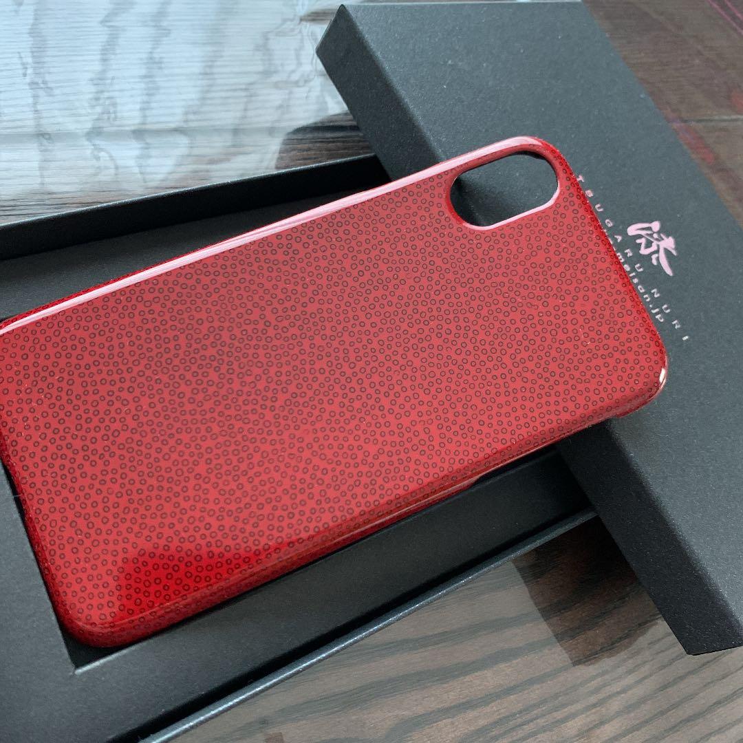 iPhone XSケース　津軽塗り　七々子塗り
