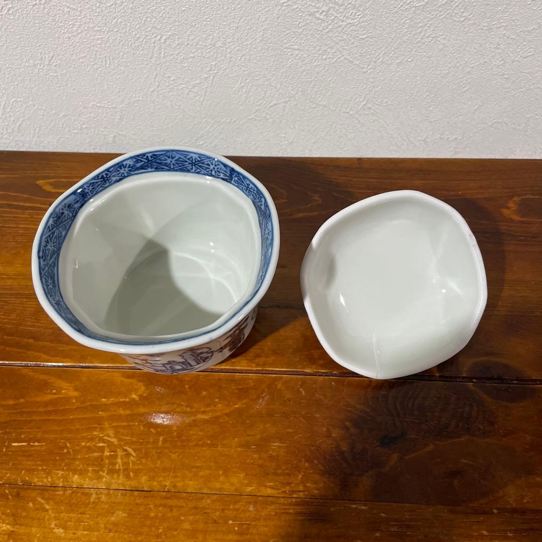 【新品・未使用】美濃焼 良峰窯 一閑人 蓋碗 ペア むし碗 煮物碗 古染付 蓋物