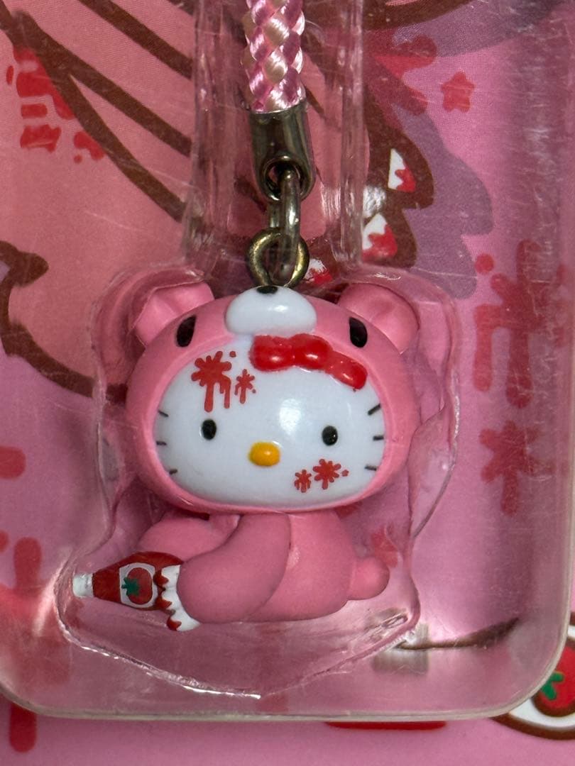 レア！Gloomy Bear x Hello Kitty ストラップ　根付け